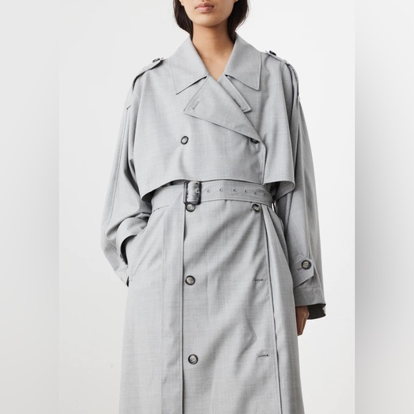 Toteme tailoring trench in light grey 100% wool - Picture 13 of 13